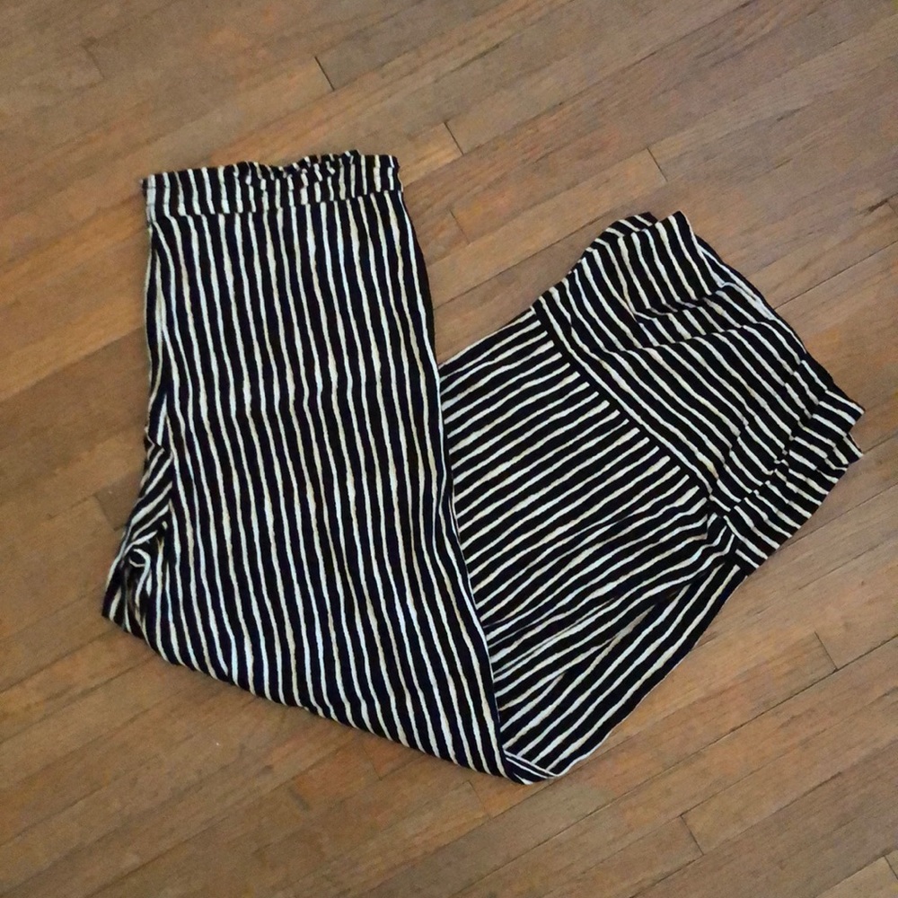 H&M wide legged striped pants size 12.